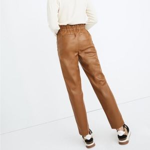Madewell Vegan Leather Tan Pants Like New Size 10